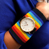 The Nomad Cuff Timepiece. A colorfully beaded, custom-fit, 4-inched cuff size watch.